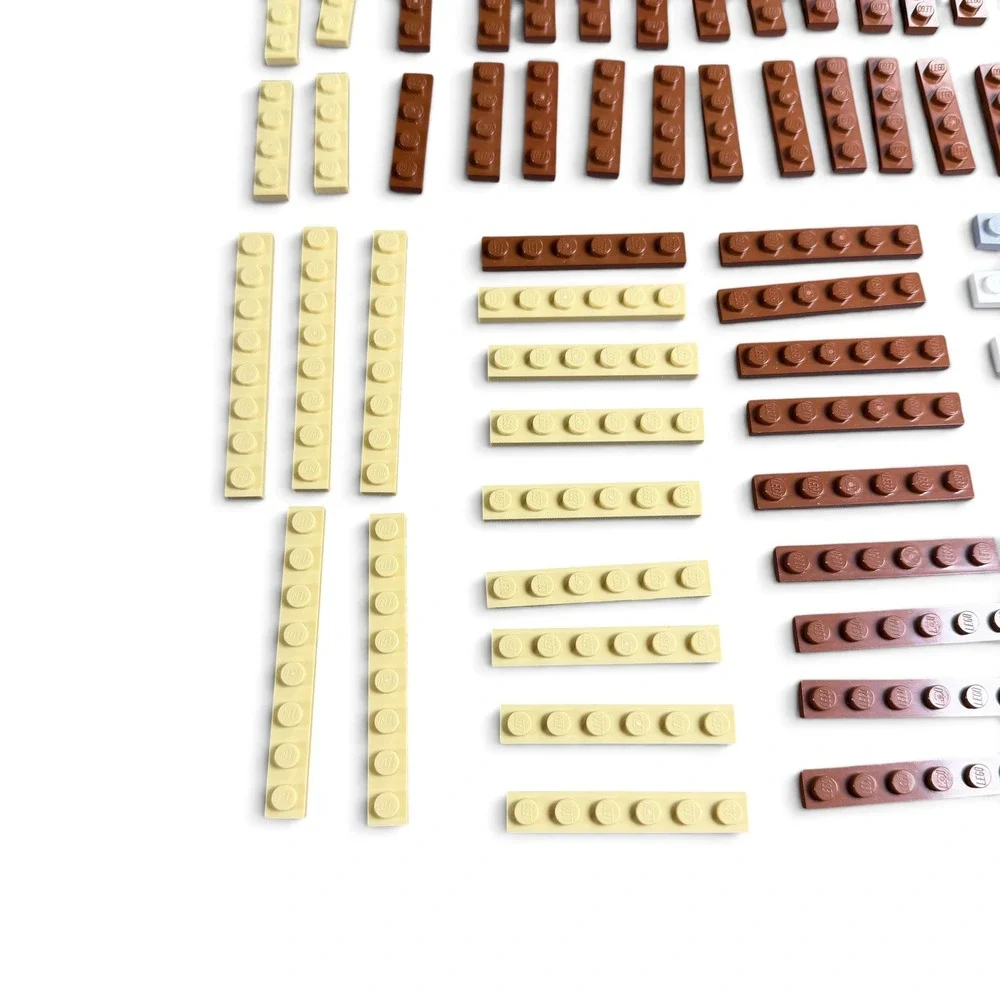 LEGO Bulk Plate Lot Mixed Sizes Colors Tan Brown Purple Green Building Pieces